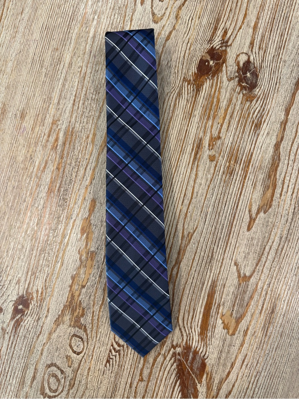 Men's Blue & Purple Plaid Dress Tie